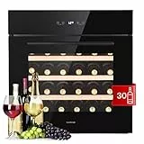 KLARSTEIN Cantinetta Vino Refrigerata a Zona Singola per Interno/Esterni, Frigo Bar, Cantina Vino con Vetrina, Mini Frigo con Protezione UV, Frigorifero Piccolo Touch Control 5-10°C 30 Bottiglie