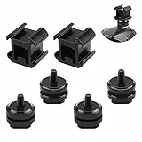 Staffa per Montaggio su Slitta per Fotocamera Kit da 6 Pezzi, Staffa per Slitta per Fotocamera da 1/4 di Pollice per Treppiede, Adattatore per Montaggio su Slitta per Fotocamera DSLR (3 Modelli)