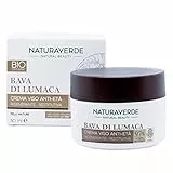 Naturaverde | BIO - Crema Viso Anti-Età, Crema Viso Antirughe, Crema Viso Rigenerante Restitutiva, Crema Viso alla Bava di Lumaca, Crema Viso con Acido Ialuronico e Aloe Vera Gel BIO, Crema BIO, 50ml
