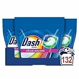Dash Pods Detersivo Lavatrice In Capsule, 132 Lavaggi (44x3), Salva Colore, Mantiene Vivaci I Colori, Efficace Anche A Freddo E In Cicli Brevi