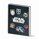 Karactermania Star Wars Pilot-Quaderno A4 Carta a Griglia, Nero
