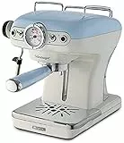 Ariete 1390, 1389 Caffè Espresso Vintage - Macchina per caffè Espresso per polvere o cialda ESE, in colore Celeste pastello