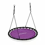Relaxdays Altalena da Giardino a Nido, per Bambini e Adulti, Regolabile, Ø 120 cm, Portata Max. 100 kg, Viola
