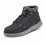 Hey Dude Bradley, Stivaletti da uomo in stile mocassino, leggeri e comodi, in pelle ecologica, con soletta in memory foam, Blu scuro, 42 2/3 EU