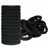 Hanyousheng Elastici per Capelli, 50 Pezzi Fasce Elastici per Capelli, 8 mm Elastici Neri per Capelli di Cotone, Capelli Bande Corda di Ponytail Fermacoda no-metal adatte per Capelli Spessi