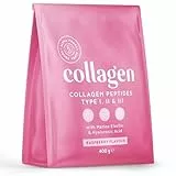 Collagene Marino e Acido Ialuronico 400g con Elastina Marina - Collagene Idrolizzato Proteine in Polvere – AROMATIZZATO AL LAMPONE – Integratore Pelle e Articolazioni