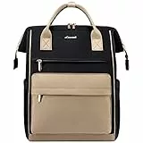 LOVEVOOK Zaino Porta PC Donna, 15,6 Pollici Impermeabile Computer Backpack Antifurto con Porta USB e Scomparto per Laptop per Scuola Università Viaggi Lavoro Aereo Ufficio, Kaki Nero