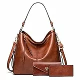 BestoU Borsa Donna Borse a Tracolla Grande Tracolla Pelle Progettista Borse a Spalla portafoglio 3 Pezzi Tote (Marrone)