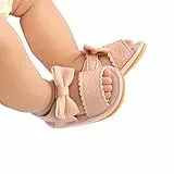 Siyova Scarpe Neonata Sandali Princess Bowknot Carino Neonata Scarpe Primi Passi con Suola Morbida PU Antiscivolo Principessa Bambina Scarpine da Casual Passeggio Bimba (Rosa, 0-6mesi)