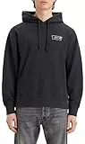 Levi's Relaxed Graphic Sweatshirt, Felpa con cappuccio, Uomo, Batwing Logo Hoodie Caviar, M