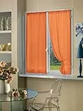 Home Collection TCBUC118/240 Tendina Coppia Boucle, Poliestere, Arancio, 70 x 240 cm, 2 Unità