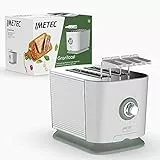 Imetec GranToast, tostapane per toast extra farciti, fessure XL, pinze a fondo chiuso apribili a 360° e regolabili in larghezza, 600 W, 10 livelli doratura, Timer