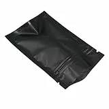 100 Pezzi Alluminio Schermo Pacchetto Tasche Zip Top Piatto Sacchetto Caffè Bagagli Mylar (7x10cm (2.7x3.9 inch), Nero)