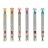 Legami - Set di 6 Evidenziatori Pastello doppia Punta, 12 Colori Pastello, Inchiostro a base di Acqua, Punta a Scalpello, 1,3x13,5 cm, Tema Meow