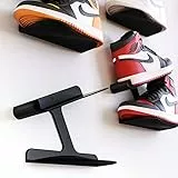 Supporto da parete per scarpe da ginnastica, mensola galleggiante per scarpe da parete, scaffale per scarpe nero, 2 pezzi
