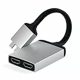 Satechi Adattatore Type-C In Alluminio Dual HDMI 4K 60Hz Con Ricarica USB-C PD - Per MacBook Pro/Air M2/ M1 (Argento)