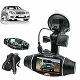 Dash Cam, Videocamera DVR per auto 1080P HD Videocamera, Videocamera anteriore e posteriore con visione notturna, Grandangolo 140 °, G-sensor, GPS, Scheda SD di supporto