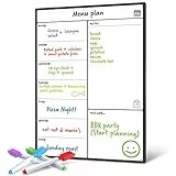 SmartPanda Lavagna Calendario Magnetico Frigorifero - Perfetta Per Pianificare I Pasti, Segnarsi La Lista Della Spesa e Aiutarsi Nello Studio - Lavagnetta Magnetica - Settimanale - in Inglese