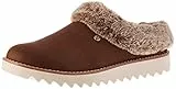 Skechers Mountain Kiss Winter Rock, Pantofole Donna, Bordo in Pelliccia Sintetica in Microfibra Marrone, 38 EU