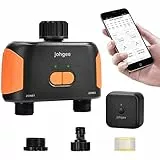 Johgee Computer per irrigazione Wi-Fi 2 uscite, computer intelligente per irrigazione Wifi con hub Wi-Fi/controllo vocale, irrigazione automatica impermeabile per giardino serra agricoltura