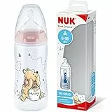 NUK First Choice+, Biberon 0-6 mesi, Tettarella in silicone, Motivo Disney Winnie the Pooh, 300 ml, Rosa