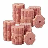 Relaxdays 40x Antitarme per Vestiti, Set 40 Anelli in Legno di Cedro, Protezione Tarme per Armadio & Cassetti, Naturale