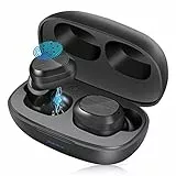 Eisreho Cuffie Bluetooth senza fili Bluetooth 5.3 in Ear Cuffie con 4 Microfono, 30 ore HiFi Stereo Wireless Sport Auricolari con Display LED USB-C per iOS Andriod Lavoro, Nero