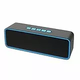 Sonkir Altoparlante Bluetooth, Casse Portatili Bluetooth 5.0 con Bassi Stereo 3D Hi-Fi Mani Libere, Batteria Integrata da 1500 mAh Supporto TF Carda (Blu)