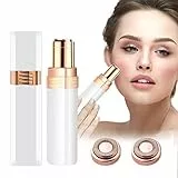 Flawless Epilatore Viso Donna Epilatore Elettrico Mini Epilatore Indolore Rasoio Elettrico Hair Remover con Testina di Ricambio per Depilazione, Pennello per Pulizia e Luce Incorporata (bianco)