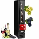 KLARSTEIN Cantinetta Vino Design da Incasso, Refrigerata a Zona Singola per Vino Rosso, Bianco e Birra, Controlli Touch, Frigo per Esterno/Interno, 20L, 7 Bottiglie