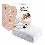Imetec Scaldasonno Adapto maxi coprimaterasso matrimoniale 195x165 cm, Basso consumo, Riscaldamento rapido, Temperatura personalizzata, Tessuto anallergico trapuntato