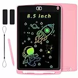 KidsPark Tavoletta da Scrittura LCD Tavoletta Grafica Colorata da 8.5 Pollici per Bambini, Tavolo da Disegno Cancellabile Portatile, Blocco da Disegno Giocattoli Educativi per Ragazzi e Ragazze, Rose