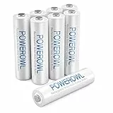 POWEROWL - Batterie Ricaricabili AAA con 1200 cicli,Ad Alta Capacità 1000mAh, Pile Ricaricabili AAA Ni-MH (Pre-carica, 8 Pezzi)