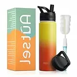 Autsel Borraccia Termica 650ml Bottiglia Termica con Cannuccia Borraccia Sport A Prova di Perdite Bottiglia Acqua Senza BPA, per Scuola, Sport, Campeggio, Yoga, Palestra