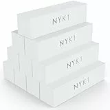 Blocco per smerigliare tampone per unghie bianco - (confezione da 10) NYK1 Lima per tampone per unghie in graniglia di qualità professionale per levigatura, limatura di unghie