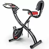Sportstech 3in1 Premium Cyclette con eventi video e app multiplayer | Bicicletta pieghevole con sedile confortevole e sensori di pulsazioni | Corde elastiche fitness | Bicicletta da casa X150