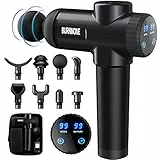 BURNNOVE Pistola Massaggiante Pistola Massaggiante per Collo Spalle Massaggiatore Profondo a 99 Velocità 8 Testine Massaggianti Massaggiatore Elettrico a Mano 2800 mAh con Custodia, LED Touch Screen