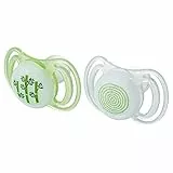 NEOBABY Succhietto Light Con Tettina Anatomica In Silicone Maxi 12 Mesi+ 2 Pezzi, Glowing, color Verde, 2 Unità