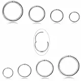 Milacolato 6-8 Pezzi 18G Piercing Naso Nasenring Hoop In Acciaio Inossidabile Con Cerniera a Scatto Segmento Anello Per Uomini Donna Cartilagine Daith Tragus Septum Sleeper Orecchini 6-12MM
