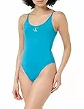 Calvin Klein Costume da Bagno Donna Scoop Back One Piece Moderno, Blu (Clear Turquoise), M