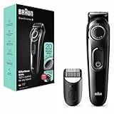 Braun Regolabarba Uomo Rasoio Incluso, Rifinitore Barba, 20 Impostazioni di Lunghezze, Impeccabile Precisione, Ideale per Viso e Barba, Idea Regalo, BT3322 Nero