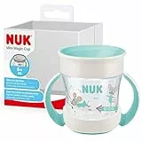 NUK Mini Magic Cup bicchiere antigoccia | Bordo 360° anti-rovesciamento | 6+ mesi | manici ergonomici | Senza BPA | 160 ml | Turchese