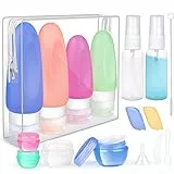 Opret Bottiglie da Viaggio in Silicone 18 Pezzi, 89ml 60ml Kit da Contenitori Flaconi da Viaggio Riutilizzabili, per Shampoo Bagnoschiuma Liquidi Lozione, Approvato dalla TSA