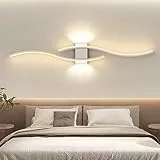 J.SUNUN Lampada da Parete LED Interno Lungo 100CM 35W Applique da Parete Alluminio Moderne Lampada Muro Up Down per Soggiorno, Camera da Letto, Corridoi, Scala 2800 Lumen, Bianco Caldo 3000K, Bianco