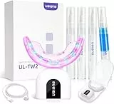 Ualans - Kit sbiancamento dentale, sbiancamento dei denti professionale, 32 x lampada blu e rosso, 3 gel sbiancante, gel lenitivo, senza sensibilità, denti bianchi a casa in 10 minuti
