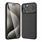NILLKIN Cover per iPhone 15 Pro Max Case, CamShield Pro Custodia [Protezione Fotocamera] Bumper Protettiva Ultra Sottile antiurto Custodia Anti Graffio Back Cover per iPhone 15 Pro Max - Nero