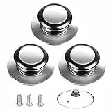 Quesuc 3 Pezzi Manopole Coperchio Pentola,Manopole di Ricambio Coperchio Pentole da Cucina Universale Casseruola Coperchio Bollitore Coperchio Pentola in Vetro Maniglie di Tenuta