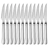Menax - Coltello da Carne in Acciaio Inossidabile - Set di 12 Coltelli da Bistecca