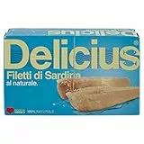 Delicius Scatola di Filetti di Sardina al naturale 120g (10 pezzi)