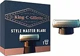 King C. Gillette Lama Barba di Ricambio per il Regolabarba Uomo Style Master, Lama in Metallo a 4 Direzioni Regola, Rifinisce e Rade